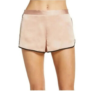 - NWOT ETAM LUANA SATIN SLEEP SHORTS CHAMPAGNE WITH BLACK PIPING SIZE LARGE